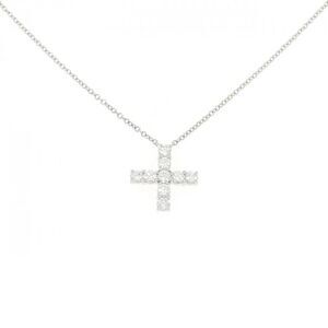 Harry Winston Mini Cross Platinum Diamond Necklace